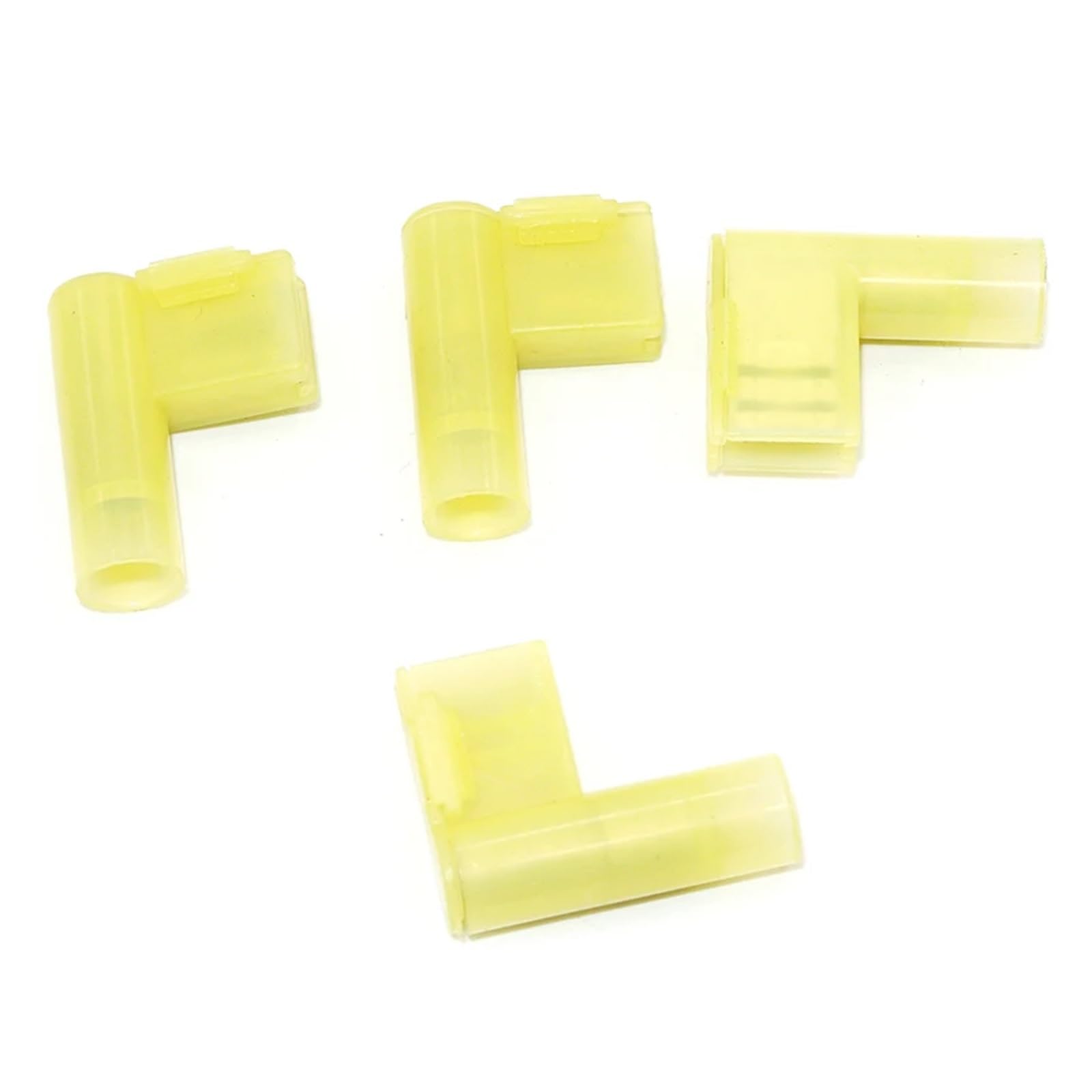 REIUAFWYGV 500pcs FLDNY5.5-250 Yellow Flag Female Terminal Insulated flag 6.3 Right Angle Crimp Terminals
