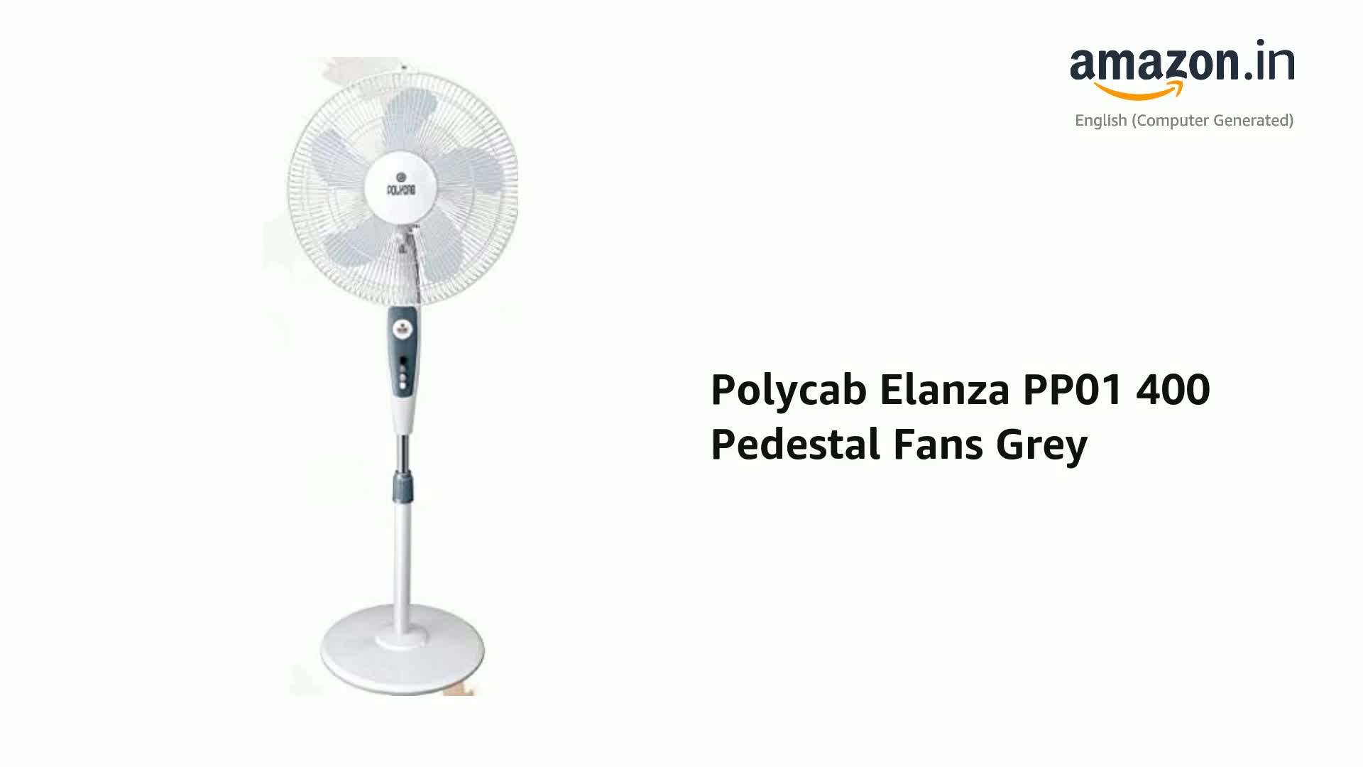 Buy Polycab Elanza PP01 400 Pedestal Fans Grey Online at Low
