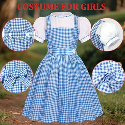 Disfraz azul a cuadros para niñas miniatura 5