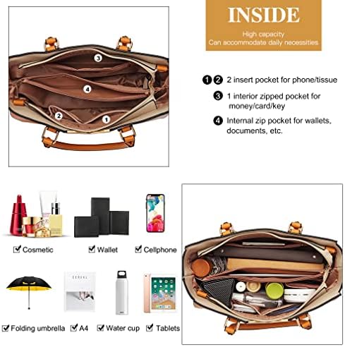 Miss Lulu Handbags for Women Tote Bags Top Handle Shoulder Bag PU leather Elegant Multi-Colored Vintage