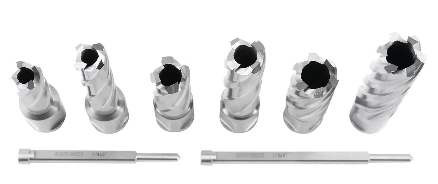 Accusize Industrial Tools - Juego de cortadores anulares métricos y pulgadas