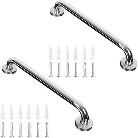 BESTZY 2PCS Asa Seguridad para Baño Manija la Ducha Acero Inoxidable Barra larga Durable Metal para la Bañera Manija la Ducha Agarre Baño ...
