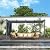 Aoodor 12 x 16 FT Outdoor Pergola with Retractable Shade Canopy, Dark Gray Matte Aluminum Frame, 2 Pieces Roller Shade Curtain, Grape Trellis Pergola for Patio Backyard and Deck - Gray