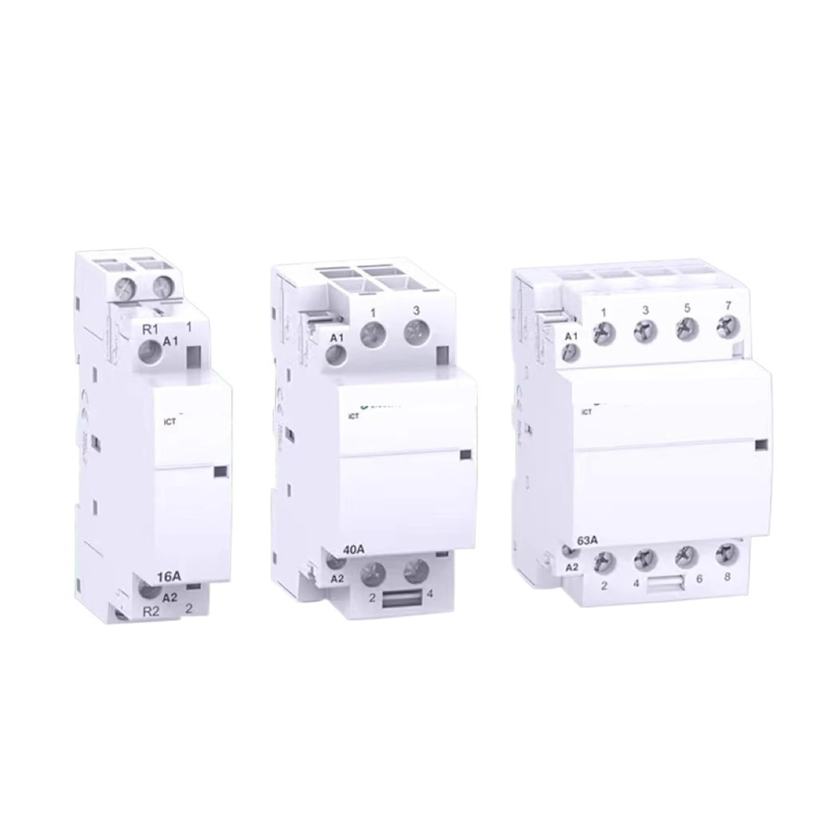 VKvmNYlxx 1pcs ICT Building Contactor Household Contactor ICT Series One-Click Power Off(ICT 4P 25A 4NO)