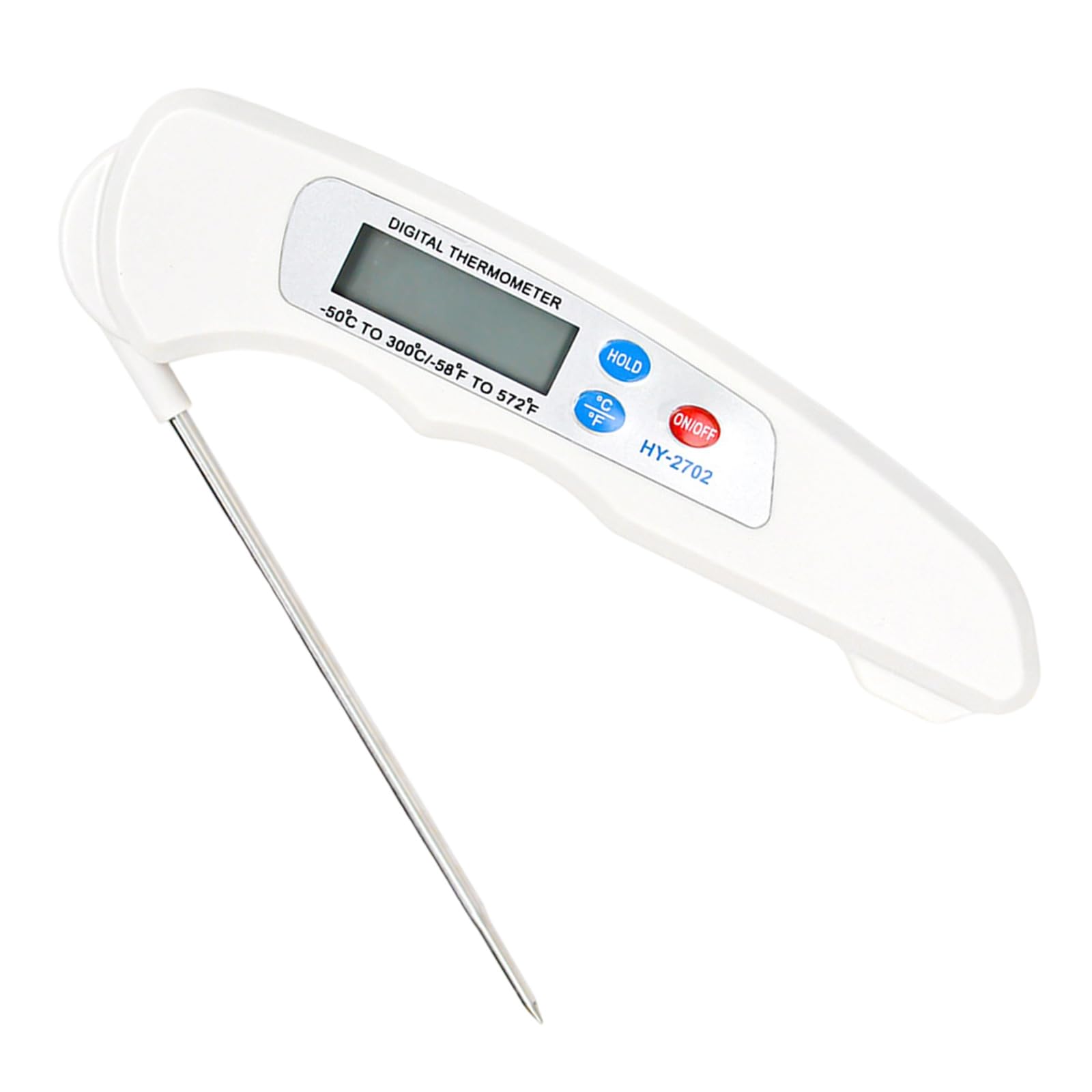 Apglsxy White Oven Safe Digital Food Thermometers With Foldable Tip For Meat Baking Frying Liquid Temperature Measurement And Storage Digital Foldable Food Temperature Gauges