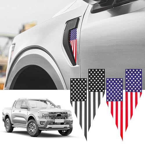 4PC Set American Flag Stickers Exclusively for 2021-2025 Ford F-150 Black & Blue American Flag...