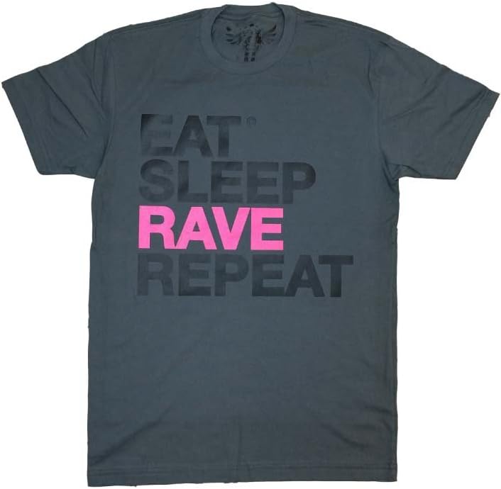 Grooveman Music Men's Eat Sleep Rave Repeat Shirt Xlarge Gray