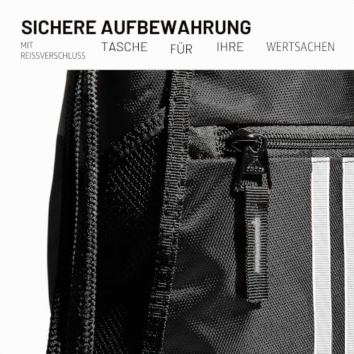 adidas Alliance Rucksack mit Kordelzug, Turnbeutel, Marineblau, Einheitsgröße, Schwarz, Einheitsgröße – Ansicht 3