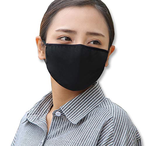 Preisvergleich Produktbild Sqiuxia Fashion Baumwoll-Mundschutz, wiederverwendbar, waschbar, für den Schutz im Freien, Schwarz