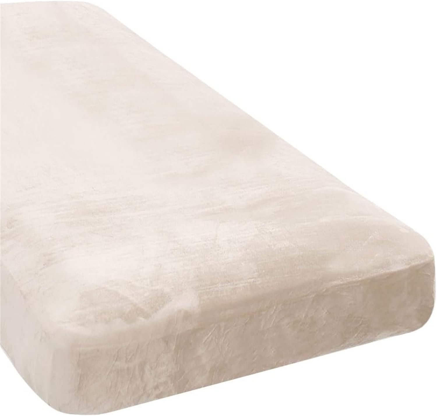 LINGKY Sofa Seat Cushion Cover, Sofa Cushion Slipcovers Stretch Velvet, Universal Non-Slip Couch Cushion Covers Replacement for Individual Furniture Protector (Ivory,Chaise Cover)