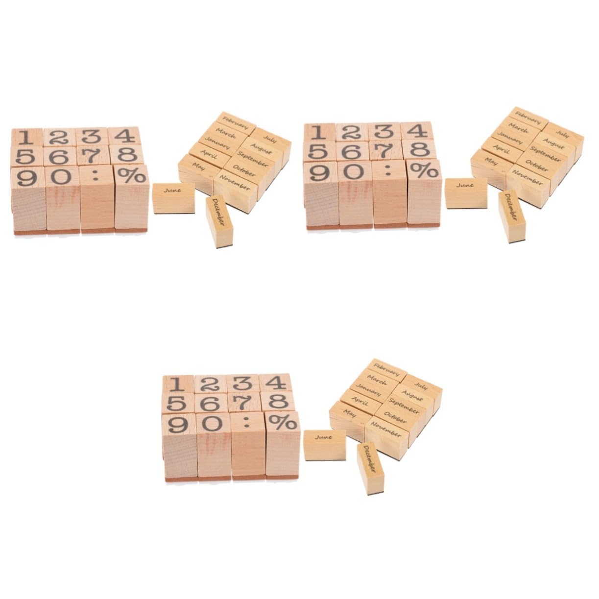 SHINEOFI 6 Juegos diario sello de bricolaje sello del planificador sellos de diario fecha sellos de números tallados decorativos para álbumes de recortes accesorio artesanal caucho