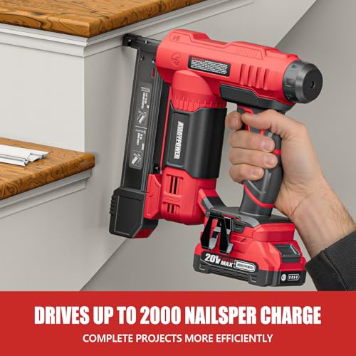 Image of ALLOYPOWER 2 in 1 Cordless Brad Nailer /Electric Stapler with 2.0Ah Battery and Charger,1000pcs Nails and 500pcs Staples Included for Home Improvement & Woodworking