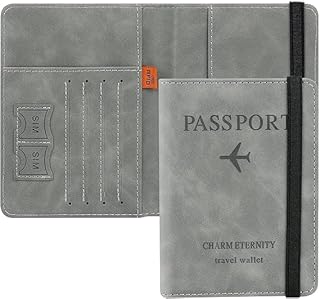 ang mart Passport Holder Cover Travel Wallet Organiser, Passport Case with RFID Blocking, PU Leather Travel Document Holder for Men & Women Travel Accessories-picture-51