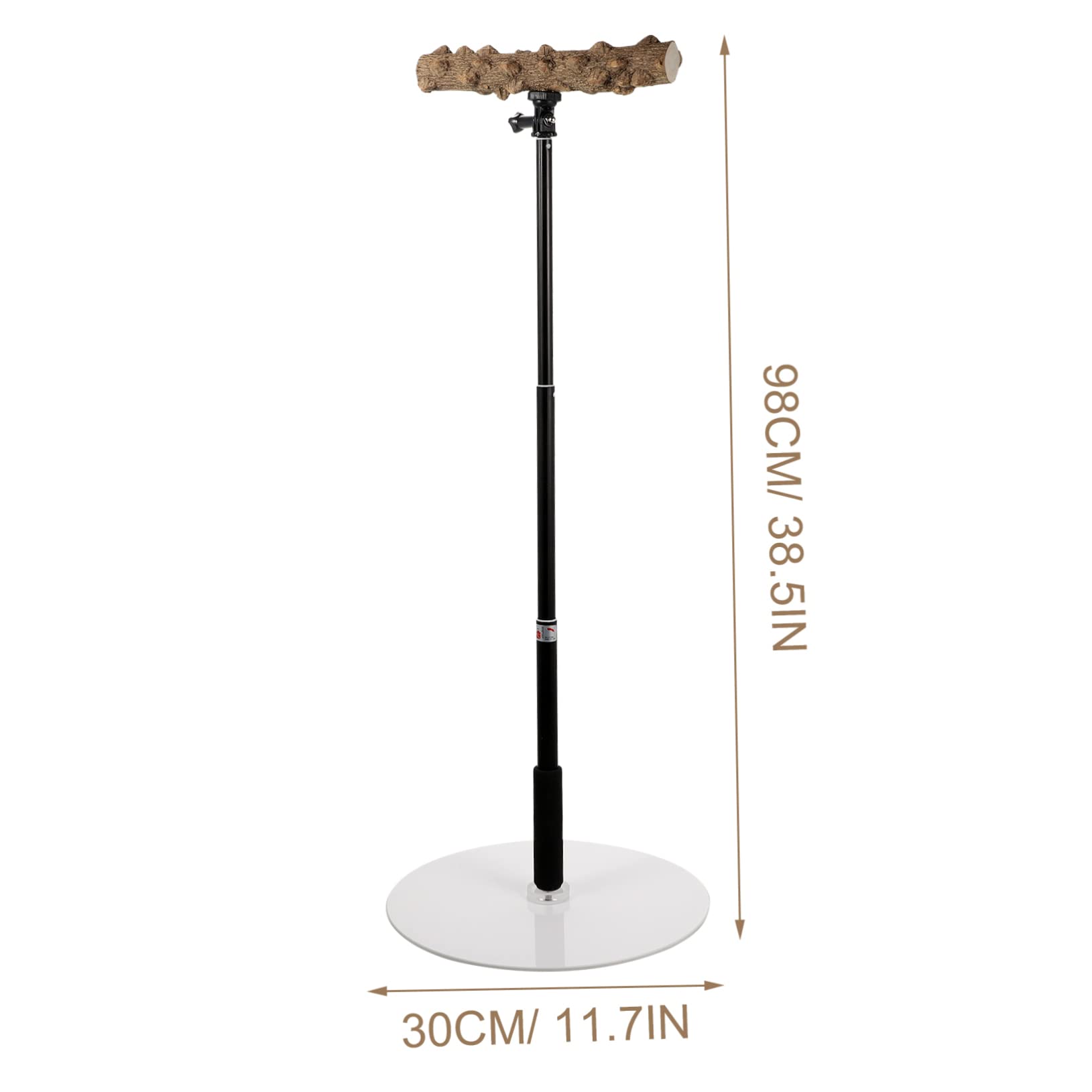 Percha Ajustable de Altura para Loros y Aves, Soporte Metálico | Base Estable, Superficies Rugosas, para Entrenamiento y Observación de Aves Cantando