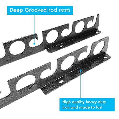 Fishing Pole Wall/Ceiling Mount Storage Rack Heavy Duty Fishing Rod Rack 16 Inches Holds Up To 8 Fishing Rods #TOP4
