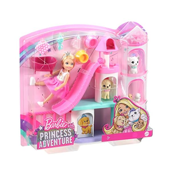 Barbie Princess Adventure Coffret Soin des Animaux avec Mini-poupée Chelsea Blonde, 4 Figurines Animaux et Accessoires, Jouet pour Enfant, GML73 51MzKxnkgwL. SS600