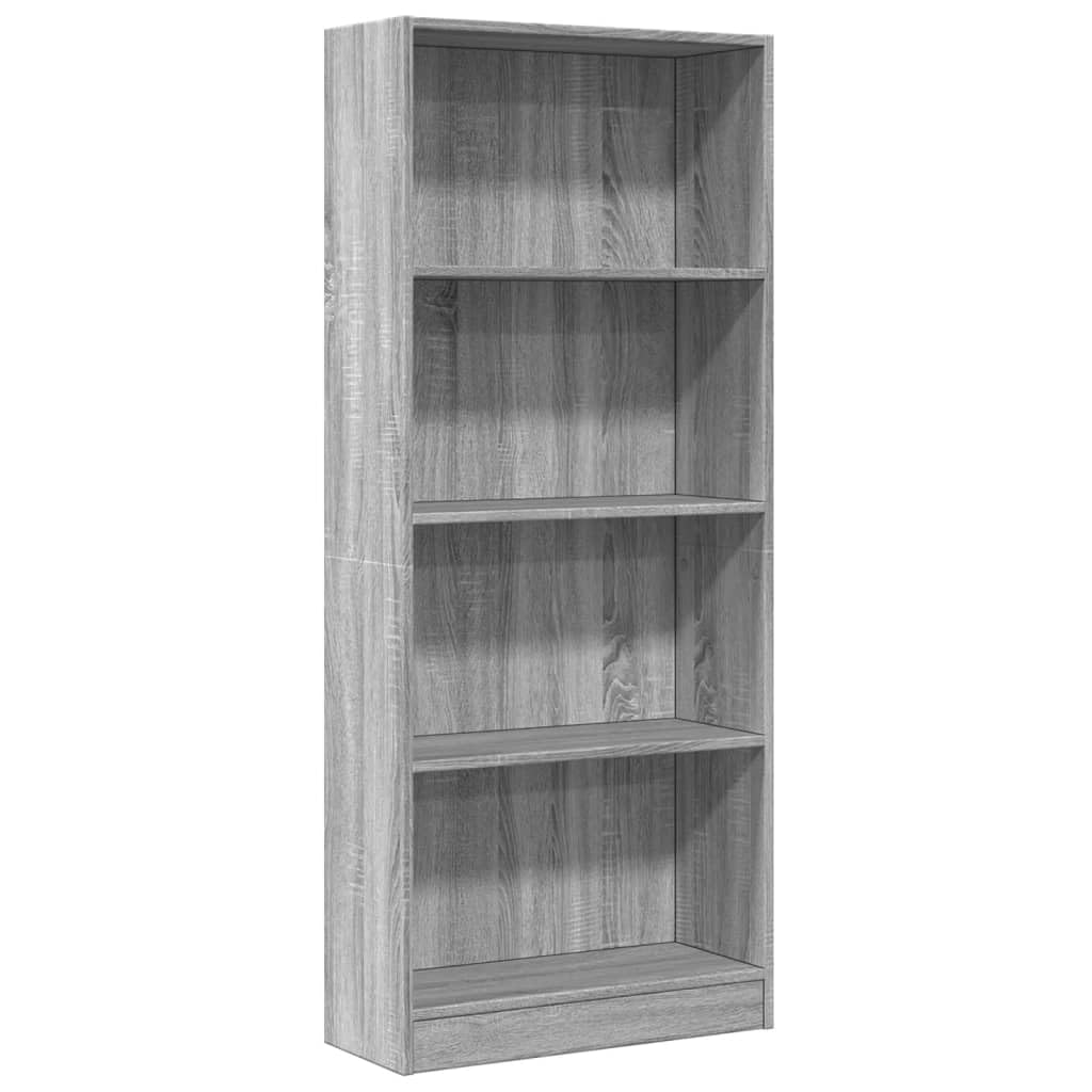 vidaXL Bibliothèque Sonoma Gris 60x24x143 cm Bois d'ingénierie, étagère à Livres, Porte-​Livres, Support à Livres, Armoire de Rangement