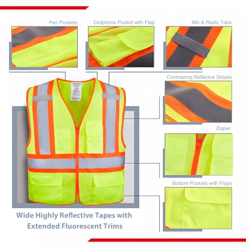 Image of KAYGO Reflective High Vis Safety Vest with Pockets for Men and Women KG0100