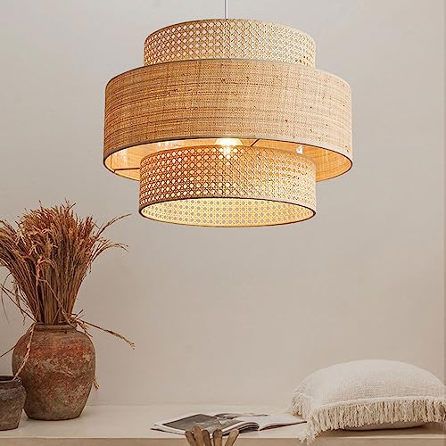 Abat-jour cage en bambou tressé à la main, diffuseur de lumière E27 - 6