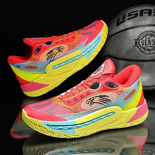 Image of Men's High-Top Basketball Shoes Anti-Slip and Wear-Resistant Soles Running Shoes Graffiti Design Fashionable Sports Shoes