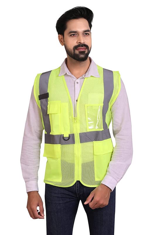 ReflectoSafe Fluorescent Jacket for Safety Reflective Cycling Running Walking Night Safety High Visibility Vest with Horizontal and Vertical Strips 4 Pockets with 3M Reflective Tape Splendour - M (B095MB1TR4) Amazon Price History, Amazon Price Tracker