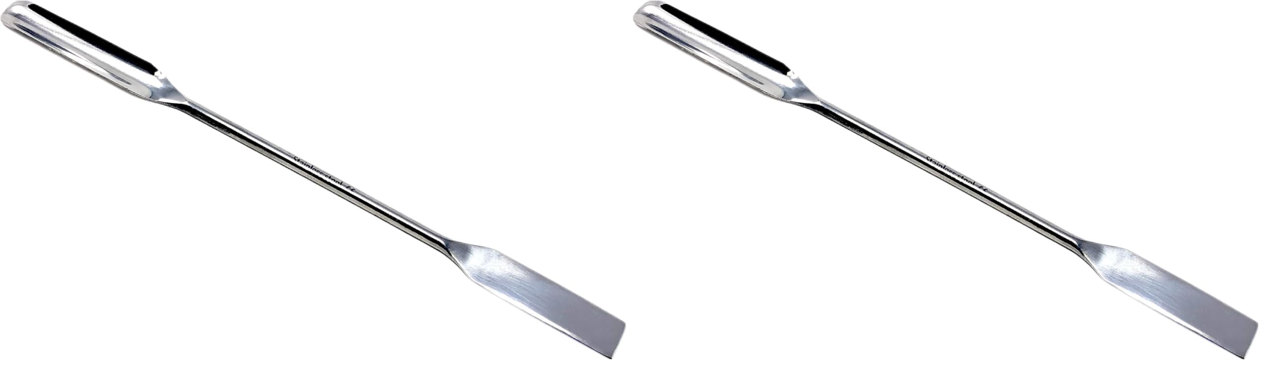 Stainless Steel Double Ended Micro Lab Scoop Spoon Half Rounded & Flat End Spatula Sampler (8") — Amazon image 2