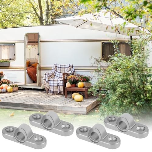 YHNDECO 4 Stück Vorzeltöse für Wohnmobil & Wohnwagen, Wagerecht Metall Vorzeltöse Wandösen aus Metall mit Rostschutz, senkrechte und waagerechte Ausführung (Wagerecht)
