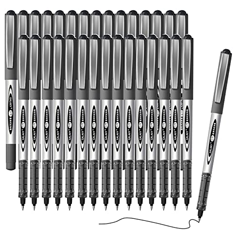 VITOLER Rollerball Pens Fine Point Quick-Drying, Set of 28 Black Liquid Ink, Extra Fine 0.5 mm Bullet Point Pen, Make Precise Lines, School & Office Supplies for Writing, Notetaking, and Drawing