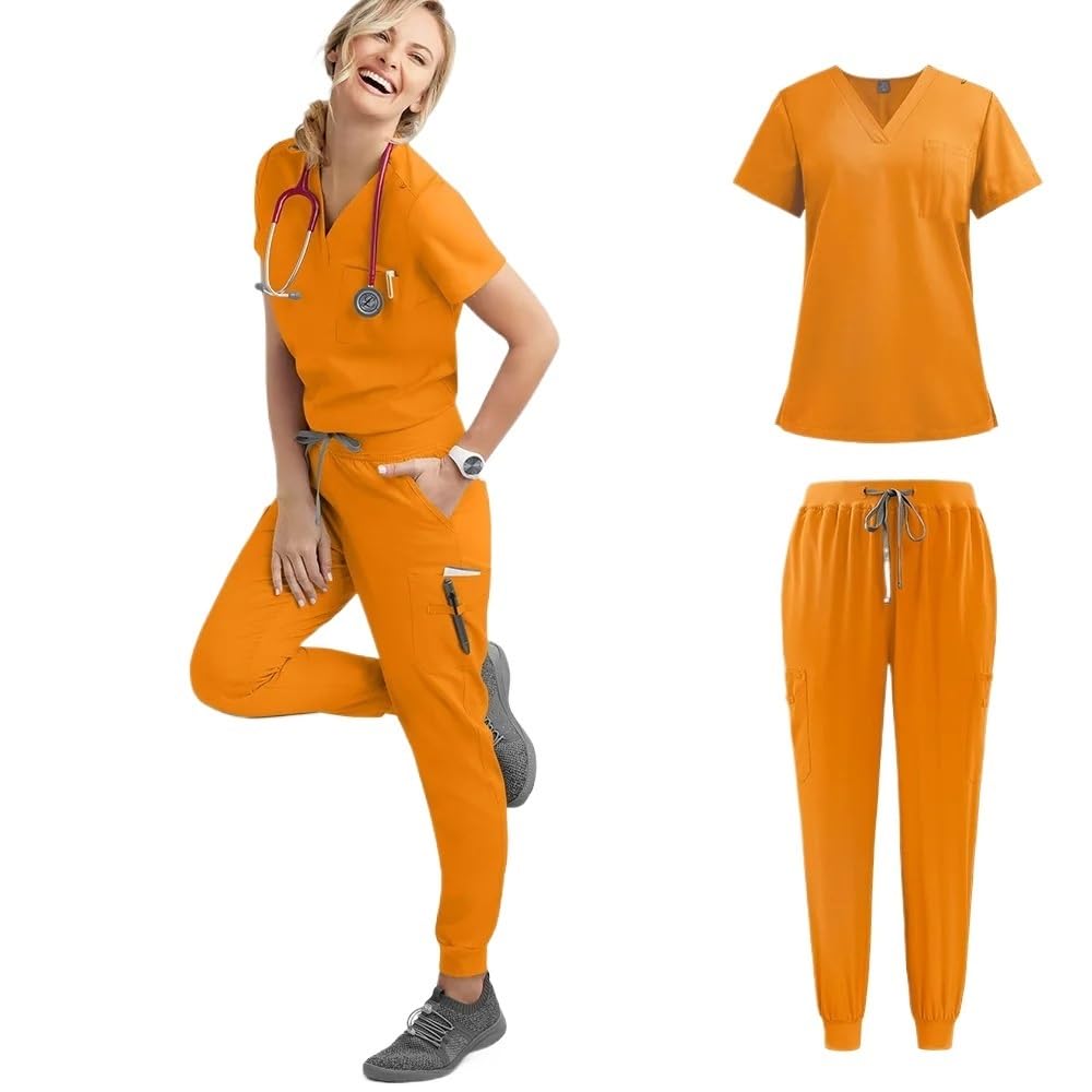 Uniforme Sanitario Mujer Uniformes de Enfermera Ajustados, Conjuntos de Uniformes médicos for Mujer, Tops, Pantalones, Ropa for médicos de Hospital, clínica Dental