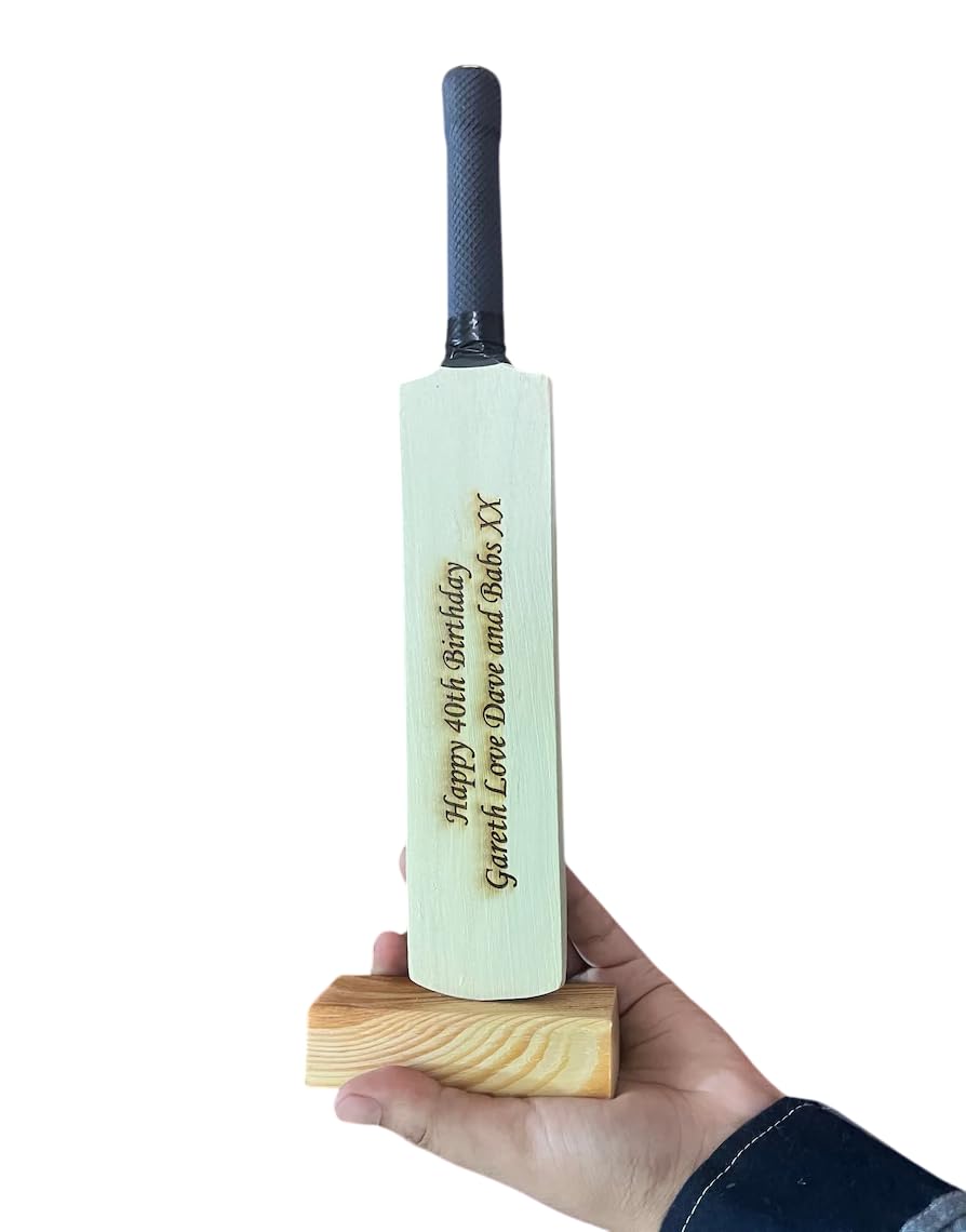 Personalized Wood Miniature Bat 12" Show Piece & Gift Purpose Souvenir Bat (They Can't Be Used for Paying Cricket)-image-26