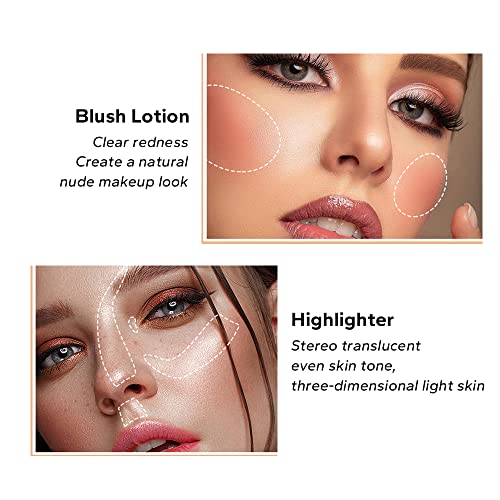 3PCS Liquid Contour Beauty Wand, Highlighter and Bronzer Stick with Cushion Applicator Attached Easy to Blend, Lightweight Silky Cream Contour Face Illuminator Makeup Stick (Contour+Highlighter+Blush) - Image 5