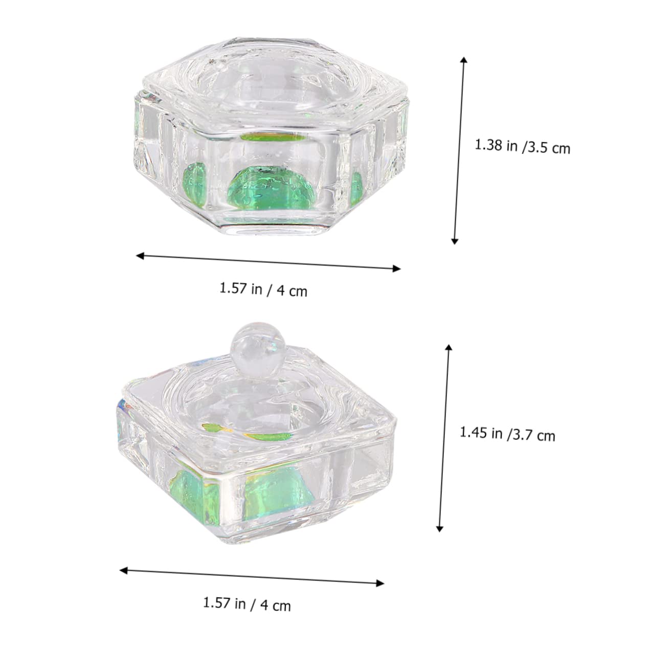 Beatifufu 2Pcs Nail Art Glass Cup Durable Crystal Container for Mixing Liquid Powder Easy to Clean Bowls for Home Salon Professional Use