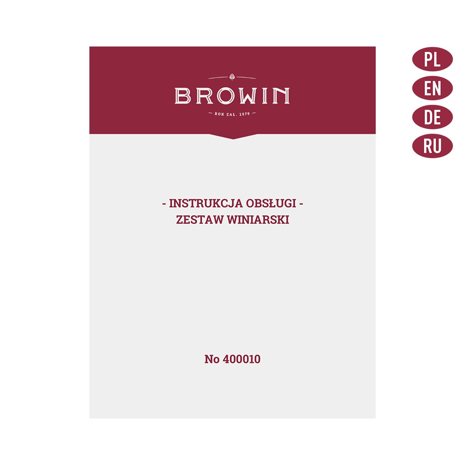 Browin 400010 - Kit per vinificazione con digiana in vetro, 15 l