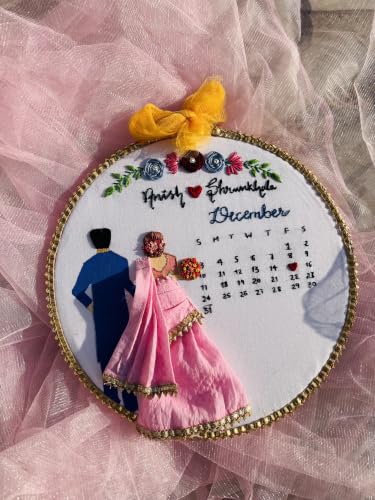 Image of HBH Wedding Hoop Decor with Custom Names Hanging Wall Keepsake | Customized Photo Frame
