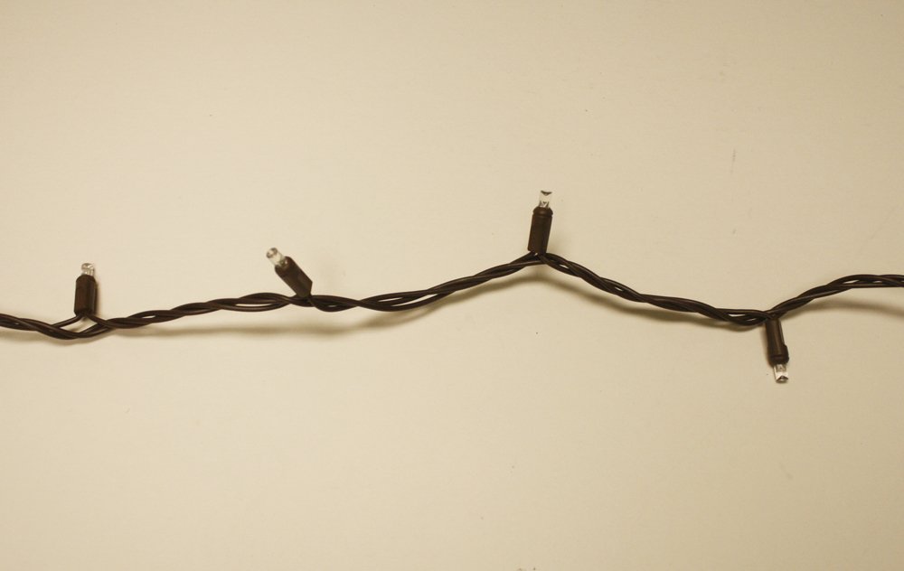 LED Christmas Light String 70 Warm White Wide Angle (5mm Concave) Lights on Brown Wire/Cord - Able to String Together up to 1,000 feet