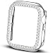 Falandi Compatible with Apple Watch Case 40mm 44mm 38mm 42mm, Face Cover Bling Crystal Diamonds Shiny Rhinestone Bumper, PC Plated Hard Protective Frame for iWatch Series 4 3 2 1 Women Girls