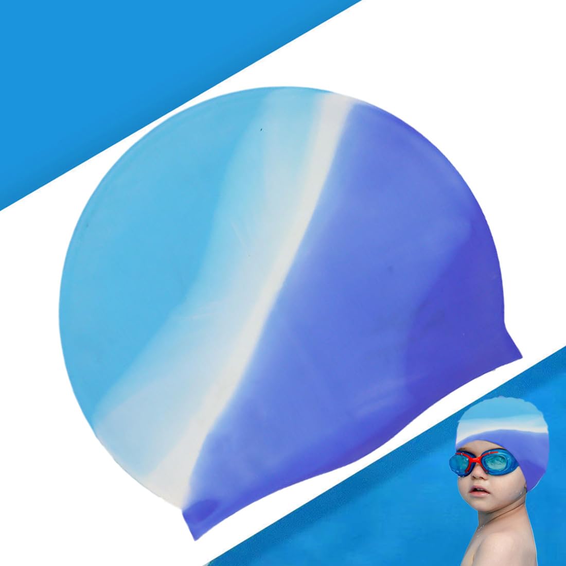 Cuffia Piscina Limmys Per Bambini | Silicone, Capelli Lunghi | Anti-Cloro, Comoda - Foto 6