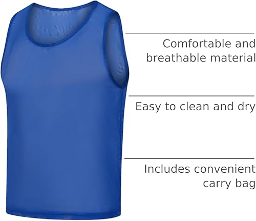 Miniatura 34 de Scrimmage - Chalecos de entrenamiento de equipo para niños, jóvenes y adultos, fútbol, baloncesto (paquete de 12)