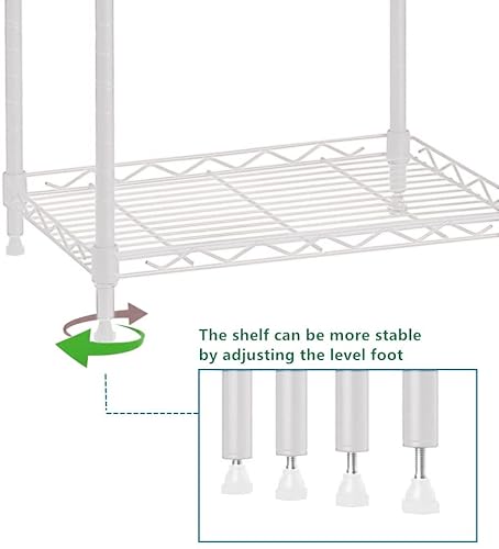 Regiller 5-Wire Shelving Metal Storage Rack Adjustable Shelves, Standing Storage Shelf Units For Laundry Bathroom Kitchen Pantry Closet (White, 16.6L X 11.8W X 53.5H) #TOP6