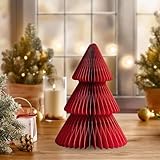 3 alberi di Natale in carta a nido d'ape, minimalisti, 3D, decorazione natalizia riutilizzabile, decorazione da tavola per Natale, inverno, casa, matrimoni, feste (15 cm, 3 pezzi)