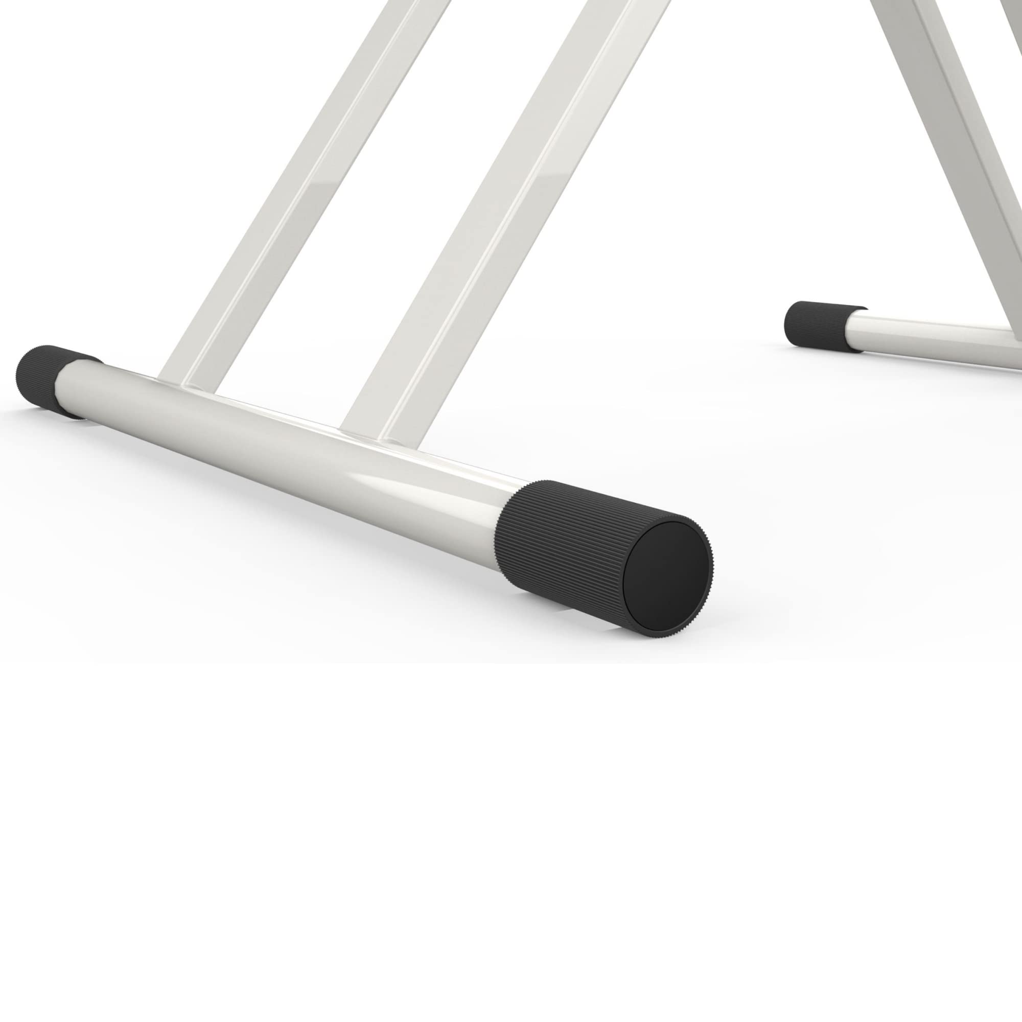 Audibax Onyx 130 Plus White - Supporto per Tastiera a Doppia Forbice - Supporto per Tastiera Musicale Elettronica - Sistema di Regolazione con Snodo Sferico Easy Lock - Carico Massimo di 65 kg
