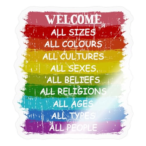 Spreadshirt Pride LGBT+ Regenbogen Message Für Queers Pride Sticker Aufkleber, 10 x 10 cm, Transparent glänzend