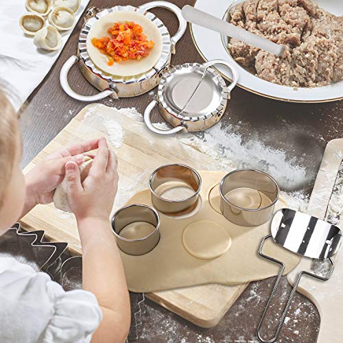 SYOSIN Dumplings Maker,8 Packs Empanada Press Mold for cooking delicious dumpling and ravioli,Stainless Steel Dumpling Mold