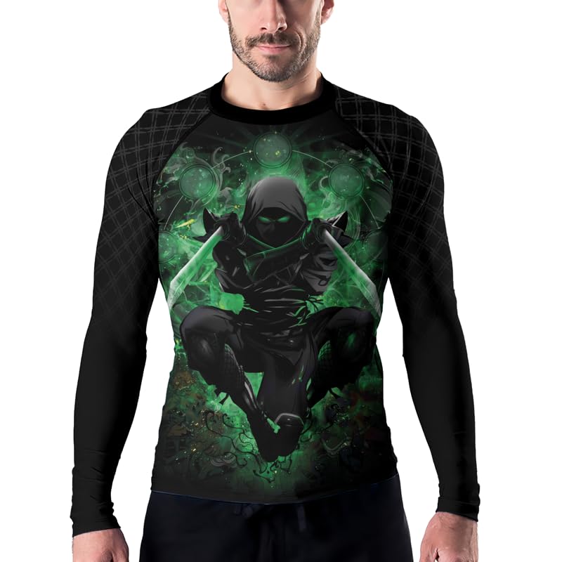 Ninja Slim Athletic Compression Long Sleeve Rash Guard for BJJ Grappling MMA Training Combat Sports4