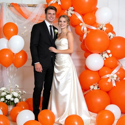 Image of 32Pcs Orange Big Balloons 18 Inch, Round Large Latex Party Balloons for Birthday Wedding Decorations. (orange)