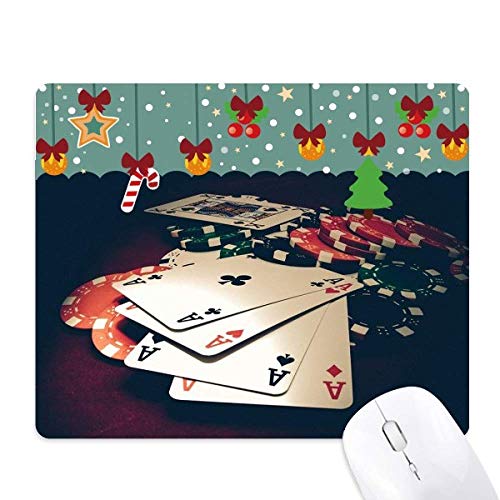 Tapis de souris tapis de Noël en caoutchouc motif jetons poker