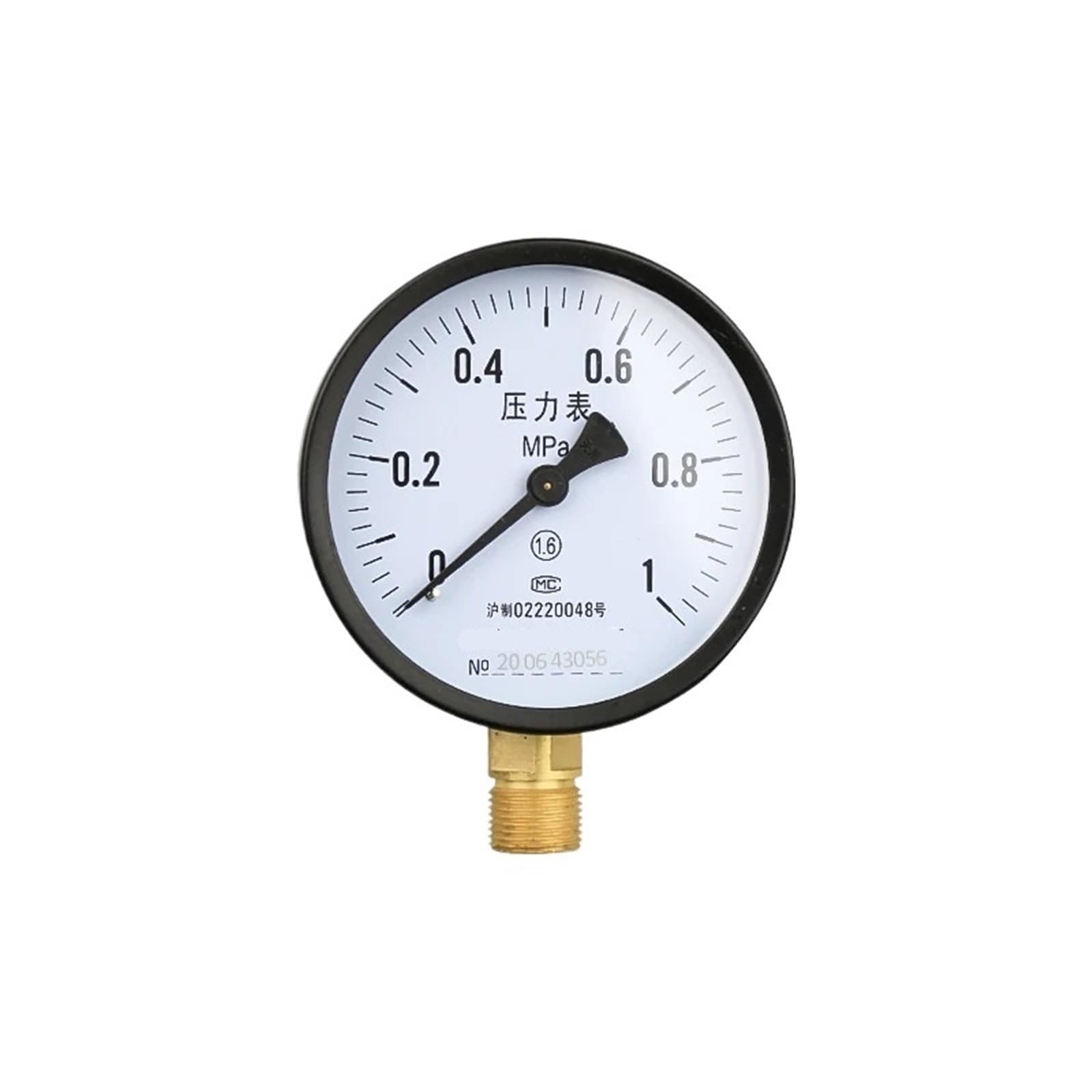 Manómetro de presión de agua/aire/vacío con dial de 100 mm Manómetro universal de agua a gas con rosca métrica M20*1,5 Unidad Manómetro Mpa(Only Gauge,0-2.5Mpa)