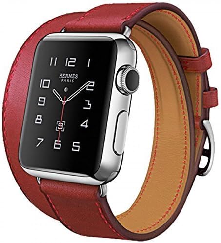 Digi4u HOCO Art Series 3 in 1 Genuine Real Leather Band Strap Bracelet For Apple Watch, Sport, Edition (42mm, Red)
