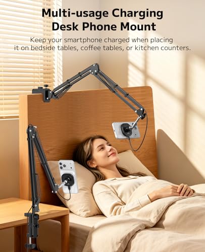 Image of VRIG Magnetic Wireless Charger Phone Stand for Bed Desk Flexible Long Arm