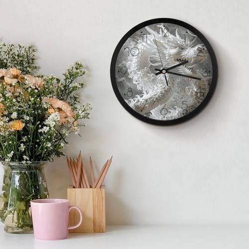 Horloge murale blanche style dragon silencieuse pour calmer l'esprit - 4